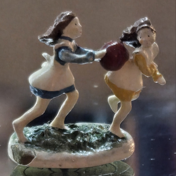 Goebel Oleszewski Mini Bronze Handcrafted BACKYARD FROLIC Childrens Series - Picture 1 of 9